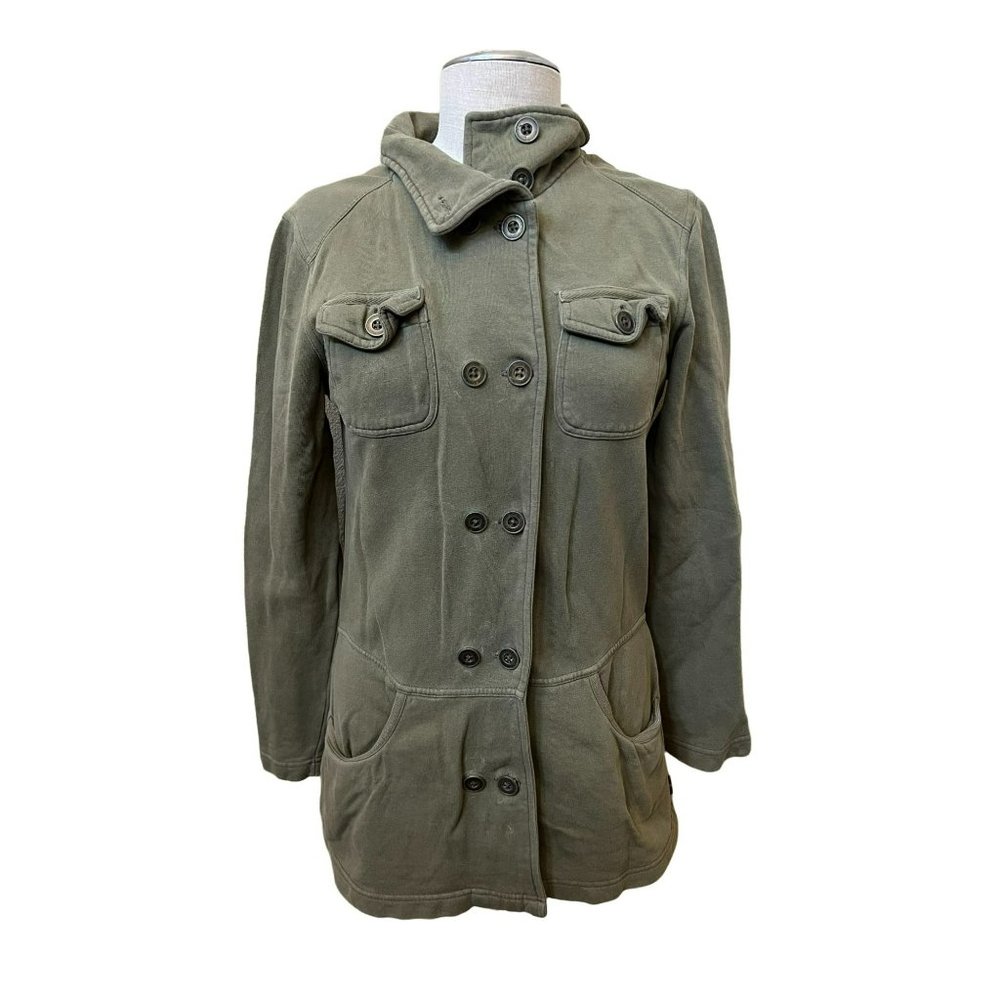 Women's prAna Olive Army Green Button-up Tori Jacket Coat, Size Medium